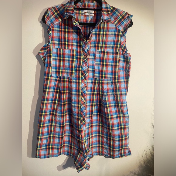 UO Zoey Check Short Sleeve Playsuit PTP 19” - Picture 3 of 7